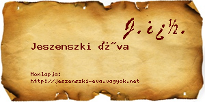 Jeszenszki Éva névjegykártya