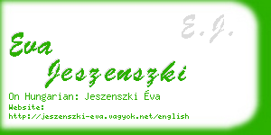 eva jeszenszki business card